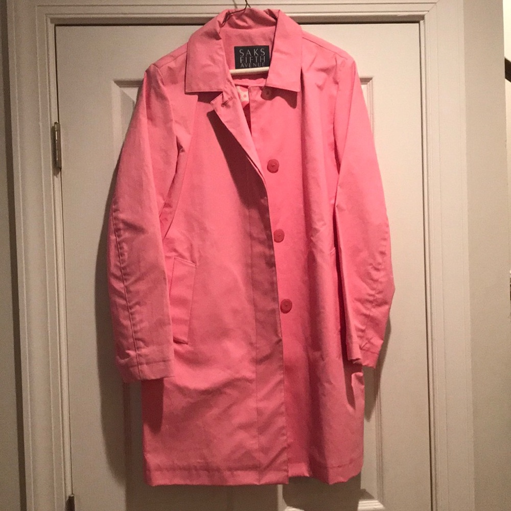 Large- Saks Fifth Avenue pink raincoat